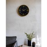 ForWhat Büro Ev Ofis Duvar Saati için 36CM Kahve Golden Rakamlı Mekanizma
