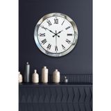 ForWhat Büro Ev Ofis Duvar Saati için 36CM Krom Metal Roma Rakamli Mekanizma