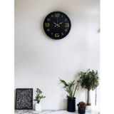 ForWhat Büro Ev Ofis Duvar Saati için 36CM Siyah Golden Rakamlı Mekanizma