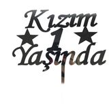 ForWhat Büro Ev Ofis Etkinik Süsleri için Silver Kızım 1 Yaşında Pleksi Pasta Süsü
