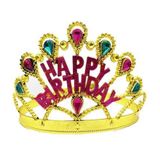 ForWhat Büro Ev Ofis Etkinlik Gösteri Doğum Günü Kostüm Tacı için Golden Happy Birthday Yazılı Taç