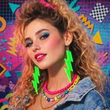 ForWhat Büro Ev Ofis Etkinlik Gösteri Kostümü için 10CM Vintage Neon Yeşil Şimşek Küpe
