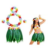 ForWhat Büro Ev Ofis Etkinlik Gösteri Kostümü için 5PARÇA Yetişkin Hawaii Yaprak Etkli Seti