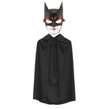 ForWhat Büro Ev Ofis Etkinlik Gösteri Kostümü için 90CM Siyah Batman Pelerini Maske Seti