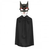 ForWhat Büro Ev Ofis Etkinlik Gösteri Kostümü için Siyah Batman Pelerin Maske Seti
