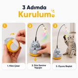 ForWhat Büro Ev Ofis Evcil Kedi Hayvanı için Dönen Peluş Balıklı Olta Oyuncağı
