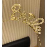 ForWhat Büro Ev Ofis Gösteri Parti Kostümü için Golden Taşlı Bride Gelin Tacı