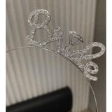 ForWhat Büro Ev Ofis Gösteri Parti Kostümü için Silver Taşlı Bride Gelin Tacı
