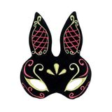 ForWhat Büro Ev Ofis Gösteri Tavşan Kostümü için 18x16CM Siyah Golden Sim Süet Kaplı Maske