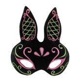 ForWhat Büro Ev Ofis Gösteri Tavşan Kostümü için 18x16CM Siyah Pembe Golden Sim Maske