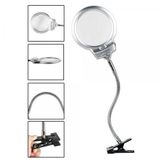 ForWhat Büro Ev Ofis Hediyesi için 13CM 2.5X Metal Masaüstü Mandallı Ledli Büyüteç