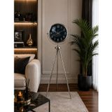 ForWhat Büro Ev Ofis Hediyesi için 150X45CM Aynalı Krom Royal Tripod Ayaklı Saat