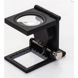 ForWhat Büro Ev Ofis Hediyesi için 2LED Işıklı 28x28 Mm Katlanır Sayaçlı Metal Lüp Büyüteç