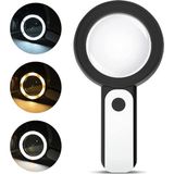 ForWhat Büro Ev Ofis Hediyesi için 30X 12LED Büyüteç Taşınır Çıft Katman Optik Okuma Büyüteci
