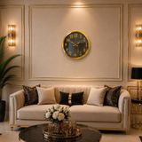 ForWhat Büro Ev Ofis Hediyesi için 40CM Aynalı Golden Luxury Duvar Saati