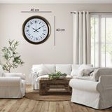 ForWhat Büro Ev Ofis Hediyesi için 40CM Eskitme Motifli Metal Duvar Saati