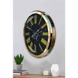 ForWhat Büro Ev Ofis Hediyesi için 52CM Golden Metal Black Marble Duvar Saati