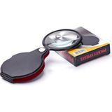 ForWhat Büro Ev Ofis Hediyesi Için 5x 60MM Cam Optik Lens Katlanır Deri Kaplı Cep Tipi Büyüteç - Renkli