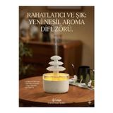 ForWhat Büro Ev Ofis Hediyesi için 6 Renk Led Işıklı 3 Katlı Yağmur Şelale Stil Uv Aroma Difüzör Hava Nemlendirici