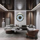 ForWhat Büro Ev Ofis Hediyesi için 60CM Golden Luks Stil Çarklı Duvar Saati