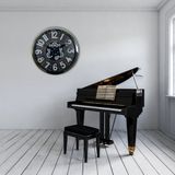 ForWhat Büro Ev Ofis Hediyesi için 60CM Krom Iron Legacy Stil Çarklı Duvar Saati
