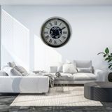 ForWhat Büro Ev Ofis Hediyesi için 60CM Krom Roma Atlas Çarklı Duvar Saati