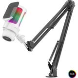 ForWhat Büro Ev Ofis Hediyesi için Beyaz 192KHZ 24BIT AyarlI Masa Kolu Askılı TYPEC Gaming Rgb Mikrofon