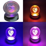 ForWhat Büro Ev Ofis Hediyesi için I Love You Tasarım Işıklı Cam Küre