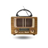 ForWhat Büro Ev Ofis Hediyesi için Mini Ahşap Retro Taşınır Bluetooth Hoparlörlü Şarjlı Radyo