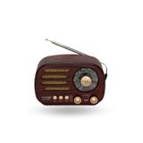 ForWhat Büro Ev Ofis Hediyesi için Mini Ahşap Şarjlı Retro Oval Tasarım Radyo