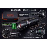 ForWhat Büro Ev Ofis Hediyesi için Şarjlı 6000LM 60W 2KM Menzil10400MAH Powerbank Fener