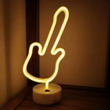 ForWhat Büro Ev Ofis Hediyesi için Usb Pilli Neon Gitar Masa Lambası