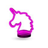 ForWhat Büro Ev Ofis Hediyesi için Usb Pilli Neon Işıklı Unicorn Masaüstü Gece Lambası