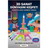 ForWhat Büro Ev Ofis Hobi Atölyesi için 3D Üç Boyutlu Dijital Göstergeli Mavi Kalem 3Filament Seti