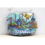 ForWhat Büro Ev Ofis İstanbul Hatırası için Hediyelik Ahşap Model Magnet