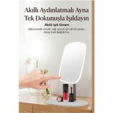 ForWhat Büro Ev Ofis Kişisel Makyaj Bakımı için 3 Renk Led Işıklı Dikdörtgrn Dokunmatik Ayarlı Ayna