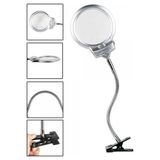 ForWhat Büro Ev Ofis Mandallı Masa Büyüteci Için 2.5x 130MM 5x 24MM Metal Hortum Işıklı Büyüteç - Renkli
