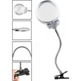 ForWhat Büro Ev Ofis Mandallı Masa Büyüteci için 2.5X 130MM 5X 24MM Metal Hortum Işıklı Büyüteç
