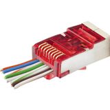 ForWhat Büro Ev Ofis Network Bağlantısı Için 100ADET Kırmızı Plastik Kutu CAT6E Ez RJ45 Metal Konnektör Seti - -