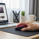 ForWhat Büro Ev Ofis Oyun Bilgisayarı için Kırmızı Kablosuz Parmak Destekli Mouse
