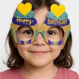 ForWhat Büro Ev Ofis Parti Kostüm Gözlüğü için 6ADET Renkli Cupcake Karton Birthday Gözlüğü
