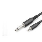 ForWhat Büro Ev Ofis Ses Müzik Sistemi için 5MT Siyah 3.5MM To 6.35MM Gitar Kablosu