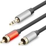 ForWhat Büro Ev Ofis Ses Sistemi için 1,5MT Siyah 3.5MM To 2RCA Kablo 2Lıne Gold