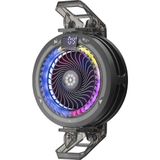 ForWhat Büro Ev Ofis Telefon Soğutucu Için Siyah Isı Göstergeli Rgb Işıklı Fan - Renkli