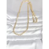 ForWhat Zarif Boyunlar için 60CM Golden Pirinç Yassı Oval Zincirli Kadın Kolye