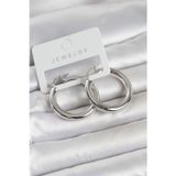 ForWhat Zarif Kulaklar için Silver Pirinç Halka Tip 30MM Kadın Küpe