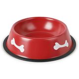 Forzacase 16 cm 250 ml Kediler ve Köpekler Için Taşınabilir Pratik Metal Mama ve Su Kabı - FC1174 - Kırmızı
