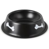 Forzacase 16 cm 250 ml Kediler ve Köpekler Için Taşınabilir Pratik Metal Mama ve Su Kabı - FC1174 - Siyah