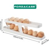 Forzacase 2 Katlı Otomatik Buzdolabı Yumurta Standı Organizer Yumurtalık Rafı Saklama Kabı - FC327 - Beyaz