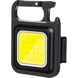Forzacase 30 Cob LED Mıknatıslı Anahtarlık Şişe Açacağı Mutfak Ev Garaj Kamp Outdoor LED Lamba FC231 - Siyah